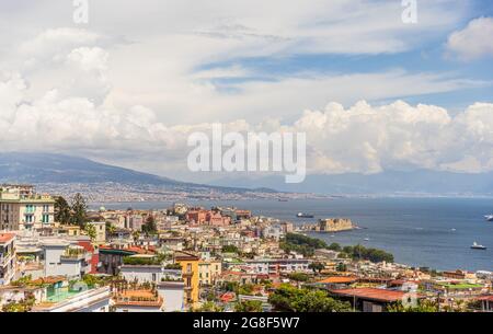 Panoramic view of Naples from Posillipo Foto Stock