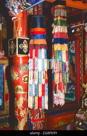 All'interno del Tempio di Yadam, del Tempio dei lama di Choijin, di Ulaanbataar, della Mongolia Foto Stock