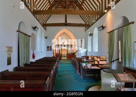 Interno della chiesa di St.Marthas-on-the-Hill, Halfpenny Lane Chilworth Surrey England UK Foto Stock