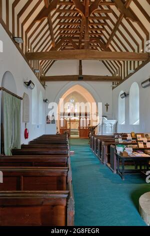 Interno della chiesa di St.Marthas-on-the-Hill, Halfpenny Lane Chilworth Surrey England UK Foto Stock