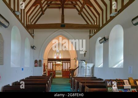 Interno della chiesa di St.Marthas-on-the-Hill, Halfpenny Lane Chilworth Surrey England UK Foto Stock