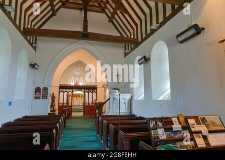 Interno della chiesa di St.Marthas-on-the-Hill, Halfpenny Lane Chilworth Surrey England UK Foto Stock