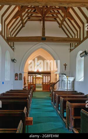 Interno della chiesa di St.Marthas-on-the-Hill, Halfpenny Lane Chilworth Surrey England UK Foto Stock