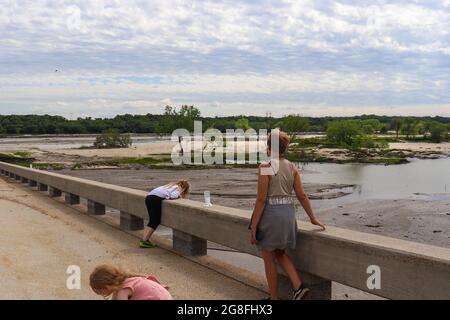 26 maggio 2019 Spencer Dam Nebraska dopo che la diga ha rotto Boyd County e Holt County con 281 autostrada vicino Spencer Nebraska . Foto di alta qualità Foto Stock