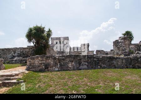 TULUM, MESSICO - 08 maggio 2017: Antica Tulum - il sito pre-colombiano Maya su Yucatan, Messico Foto Stock