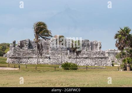 TULUM, MESSICO - 08 maggio 2017: Antiche rovine di Tulum, il sito pre-colombiano Maya su Yucatan, Messico Foto Stock