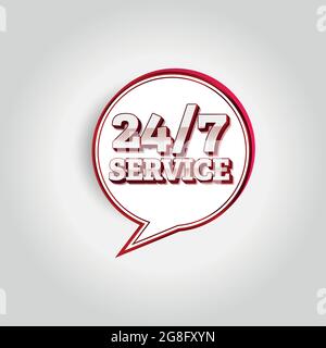 Vettore di simboli di manutenzione 24 ore al giorno Illustrazione Vettoriale