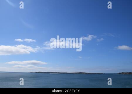 Caldey Island, Tenby, Pembrokeshire Galles del Sud 2021 luglio. Monastero e popolare destinazione di una gita di un giorno Foto Stock