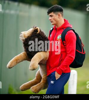 Louis Rees-Zammit dei Lions britannici e irlandesi durante la sessione di formazione alla Hermanus High School, Sudafrica. Data immagine: Martedì 20 luglio 2021. Foto Stock