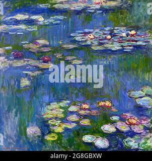 Water Lilies di Claude Monet (1840-1926), olio su tela, 1916 Foto Stock