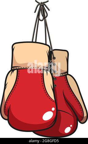 Paio di guanti da boxe retrò Illustrazione Vettoriale