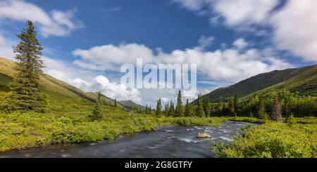 South Fork Eagle River nel Chugach state Park nell'Alaska centro-meridionale. Foto Stock