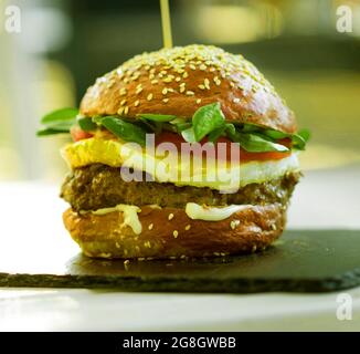 Fast food (pizza hamburger fritte, ecc.) Foto Stock