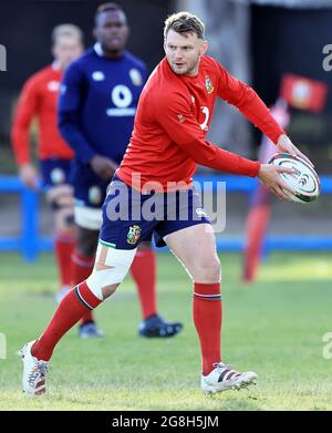 DaN Biggar dei Lions britannici e irlandesi durante la sessione di formazione presso la High School Hermanus, Sudafrica. Data immagine: Martedì 20 luglio 2021. Foto Stock