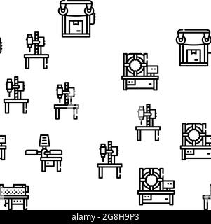 Macchine industriali Vector Seamless Pattern Illustrazione Vettoriale