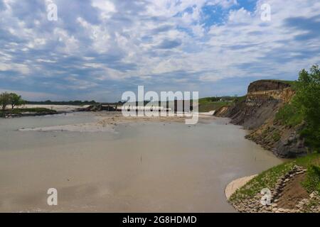 26 maggio 2019 Spencer Dam Nebraska dopo che la diga ha rotto Boyd County e Holt County con 281 autostrada vicino Spencer Nebraska . Foto di alta qualità Foto Stock