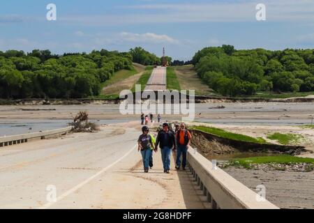 26 maggio 2019 Spencer Dam Nebraska dopo che la diga ha rotto Boyd County e Holt County con 281 autostrada vicino Spencer Nebraska . Foto di alta qualità Foto Stock