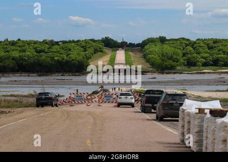 26 maggio 2019 Spencer Dam Nebraska dopo che la diga ha rotto Boyd County e Holt County con 281 autostrada vicino Spencer Nebraska . Foto di alta qualità Foto Stock