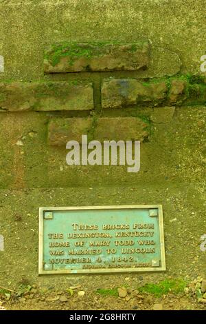 Trail of 12 Stones Marker, Lincoln Boyhood National Memorial, Indiana Foto Stock