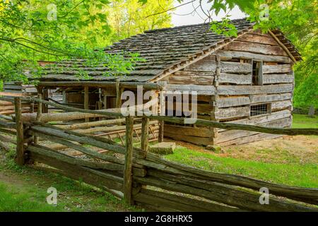 Lincoln Living Historical Farm, Lincoln Boyhood National Memorial, Indiana Foto Stock