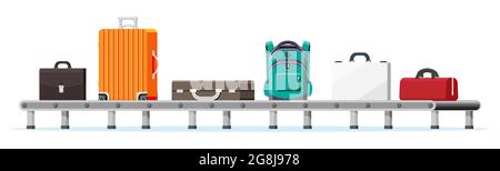 Nastro trasportatore con reclamo bagagli passeggero Illustrazione Vettoriale