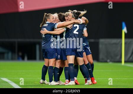 Sapporo, Giappone. 21 luglio 2021. Durante il torneo olimpico femminile di calcio Tokyo 2020 partita tra Gran Bretagna e Cile al Sapporo Dome di Sapporo, Giappone. Credit: SPP Sport Press Photo. /Alamy Live News Foto Stock