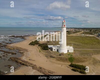 La paloma, Uruguay. Vista aerea del faro e della città. Foto Stock