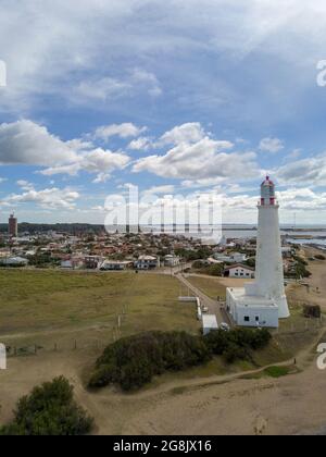Vista aerea della città, la Paloma, situato a Rocha, Uruguay Foto Stock