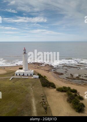La paloma, Uruguay. Vista aerea del faro e della città. Foto Stock