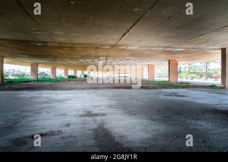 Abbandonato Rashid Karameh Fiera a Tripoli Libano progettato da Oscar Niemeyer Foto Stock