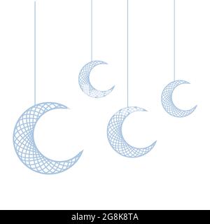 Design illustratore vettoriale luna sospesa. Illustrazione Vettoriale