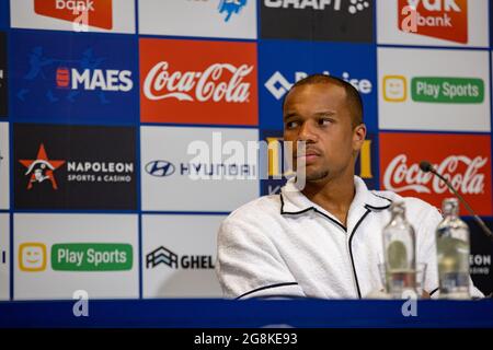 Il Vadis Odjidja-Ofoe di Gent ha ritratto durante una conferenza stampa della squadra di calcio della prima divisione della Jupiler Pro League KAA Gent prima del secondo round di qu Foto Stock