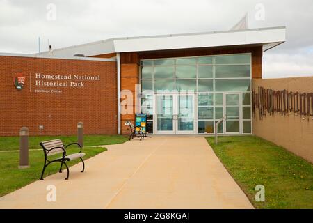 Centro visitatori, Homestead National Historical Park, Nebraska Foto Stock