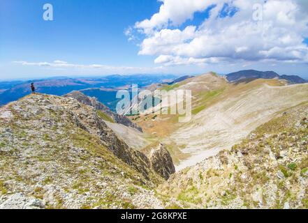 Monte Bove in Usssita (Italia) - la cima paesaggistica del Monte Bove, nord e sud, nelle Marche, provincia di Macerata. Appennini, a Monti Sibillini Foto Stock