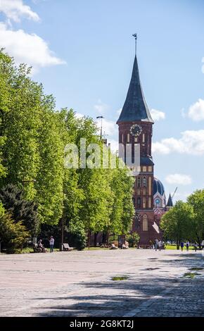 Kaliningrad, Russia, 17 maggio 2021. Cattedrale di Kaliningrad. Il centro storico della città. La tomba di Immanuel Kant. La Cattedrale di nostra Signora e. Foto Stock