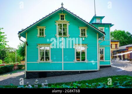 Olle Olsson Villa, Hagalunds Block, Solna, Svezia. La cosiddetta collina blu (Blåkulla) è oggi classificata come un ambiente culturale di significa nazionale Foto Stock