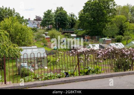 KENILWORTH, WARWICKSHIRE, REGNO UNITO - 29 MAGGIO 2021: Vista degli allottamenti fuori Manor Road Foto Stock