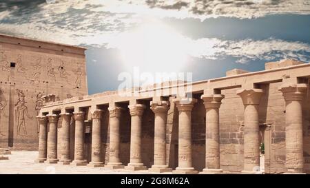 Tempio di Philae in Aswan, Egitto Foto Stock