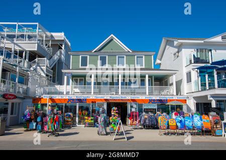 Storico negozio di droga Rexall su Ocean Boulevard tra F e G Street a Hampton Beach, città di Hampton, New Hampshire NH, Stati Uniti. Foto Stock