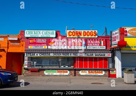 Storico ristorante fast food su Ocean Boulevard tra C e D Street a Hampton Beach, città di Hampton, New Hampshire NH, USA. Foto Stock