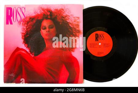 R&B Soul artist, album musicale Diana Ross su disco Motown LP con dischi in vinile. Titolo: Copertina dell'album Ross Foto Stock