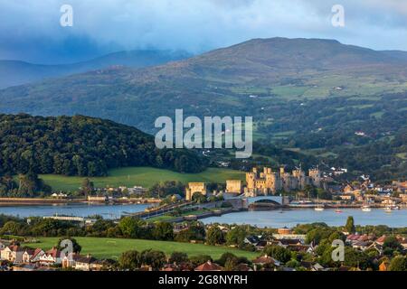 Conway Castle; Galles; Regno Unito Foto Stock