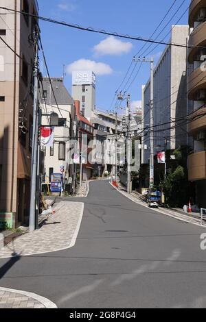 Lo Stadio Nazionale, dove si trova il principale studium dei Giochi Olimpici di Tokyo 2020. La cerimonia di apertura si svolge il 23 luglio 2021. Tokyo, Giappone. 22. Foto Stock