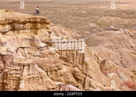 Mongolia Bike Challenge, da Khuld a Tsagaan Suvarga, Mongolia, Asia Centrale, Asia Foto Stock