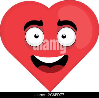 Illustrazione di un personaggio cartoon vettoriale a forma di cuore Illustrazione Vettoriale