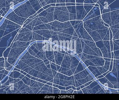 Cartellone dettagliato dell'area amministrativa della città di Parigi. Panorama cittadino. Mappa turistica grafica decorativa del territorio di Parigi. Illu vettore esente da royalty Illustrazione Vettoriale