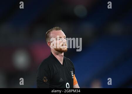 Yokohama, Giappone. 22 luglio 2021. Calcio: Olimpiadi, turno preliminare, Gruppo D, giorno 1, Brasile - Germania allo Stadio Internazionale Yokohama. Massimiliano Arnoldo di Germania. Credit: Swen Pförtner/dpa/Alamy Live News Foto Stock