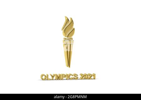 Icona Golden 3d olympics isolata su sfondo bianco - rendering 3d Foto Stock