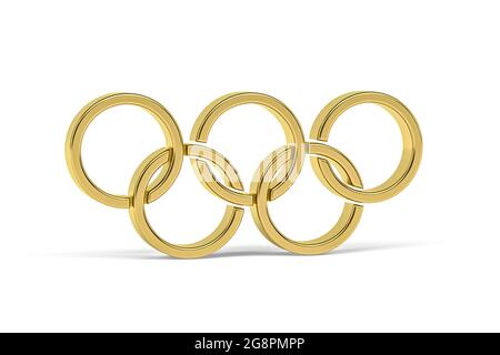 Icona Golden 3d olympics isolata su sfondo bianco - rendering 3d Foto Stock