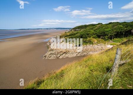 La strada costiera si estende per 137 miglia, da Merseyside a Cumbria. La costa del Lancashire è composta da una varietà di paesaggi, il paesaggio calcareo Foto Stock